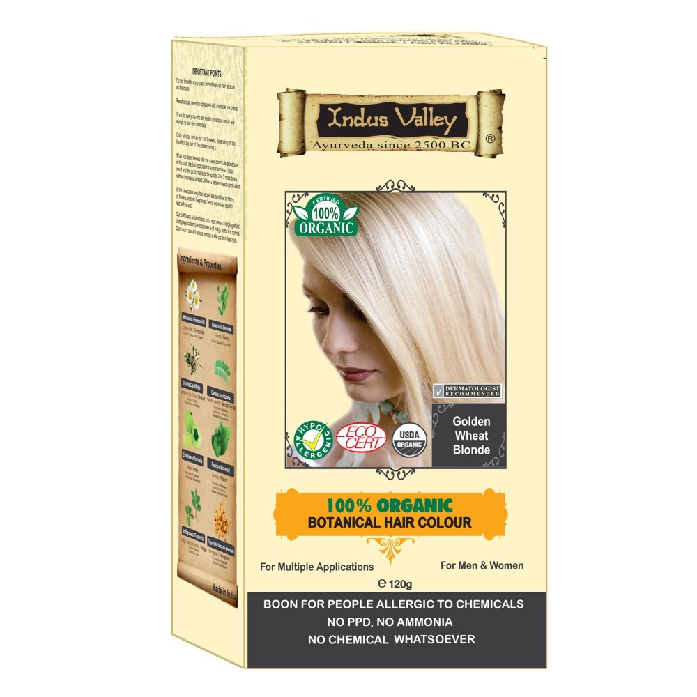 Buy Online 100% Botanical Wheat Blonde Hair Colour | Certified Organic Color