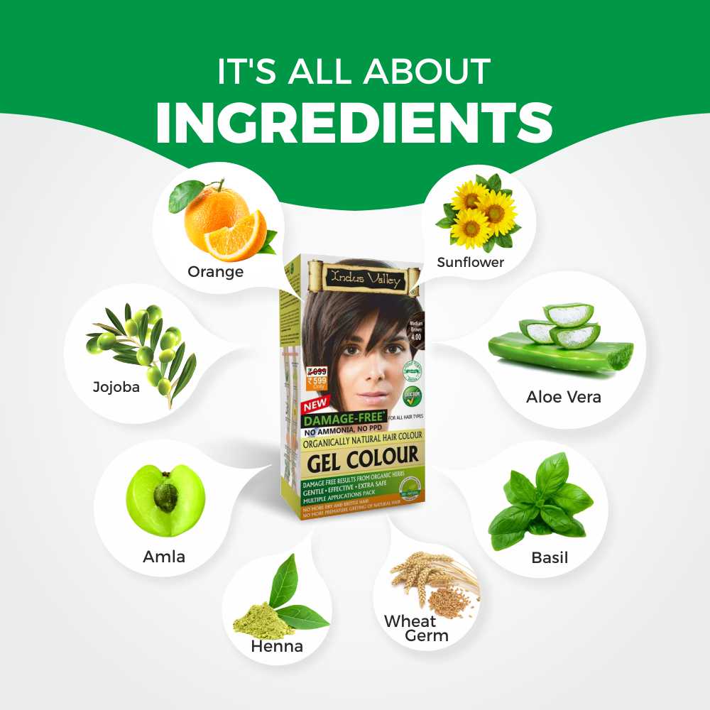 Buy Online Organically Certified Gel Hair Colour Medium Brown  |  Certified Organic Color